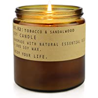 Los mejores  - Vela de aromaterapia perfumada de tarro grande- 12.5 oz- vela de soja de tabaco y sándalo- velas aromáticas caseras…